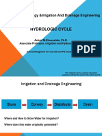 Hydrologic Cycle: Engineering Hydrology &irrigation and Drainage Engineering