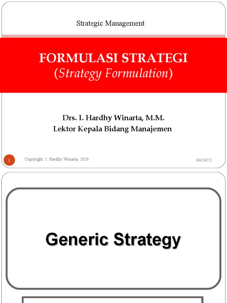 TM 5 (2) Formulasi Strategi - Porter Generic Strategy | PDF | Strategic ...