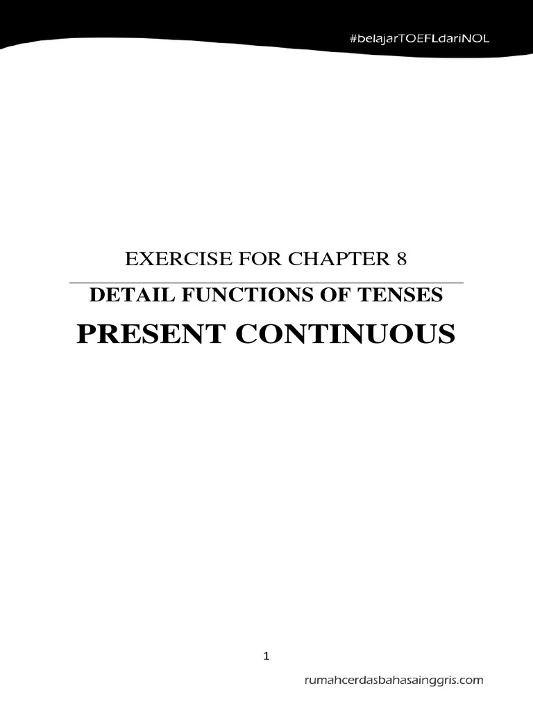 Present Continuous Tense Exercises | PDF