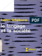 Le Language Et La Société by Henri Lefebvre