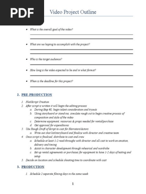 Video Project Outline