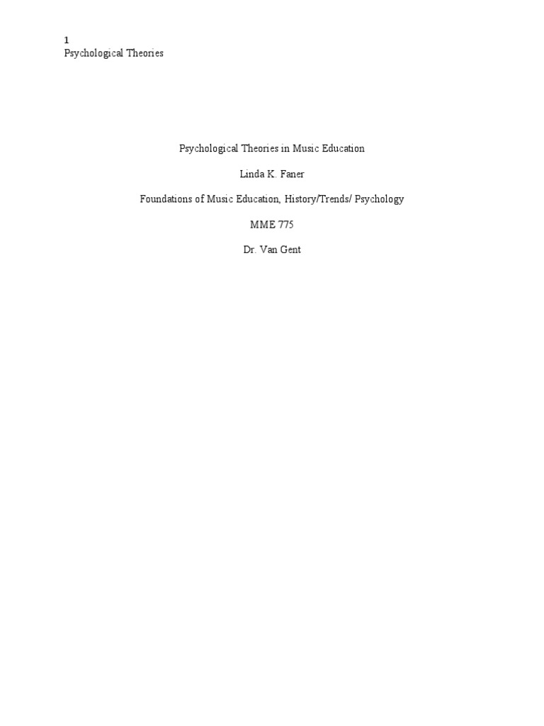 Psychological Theories in Music Education | PDF | Behaviorism | Perception