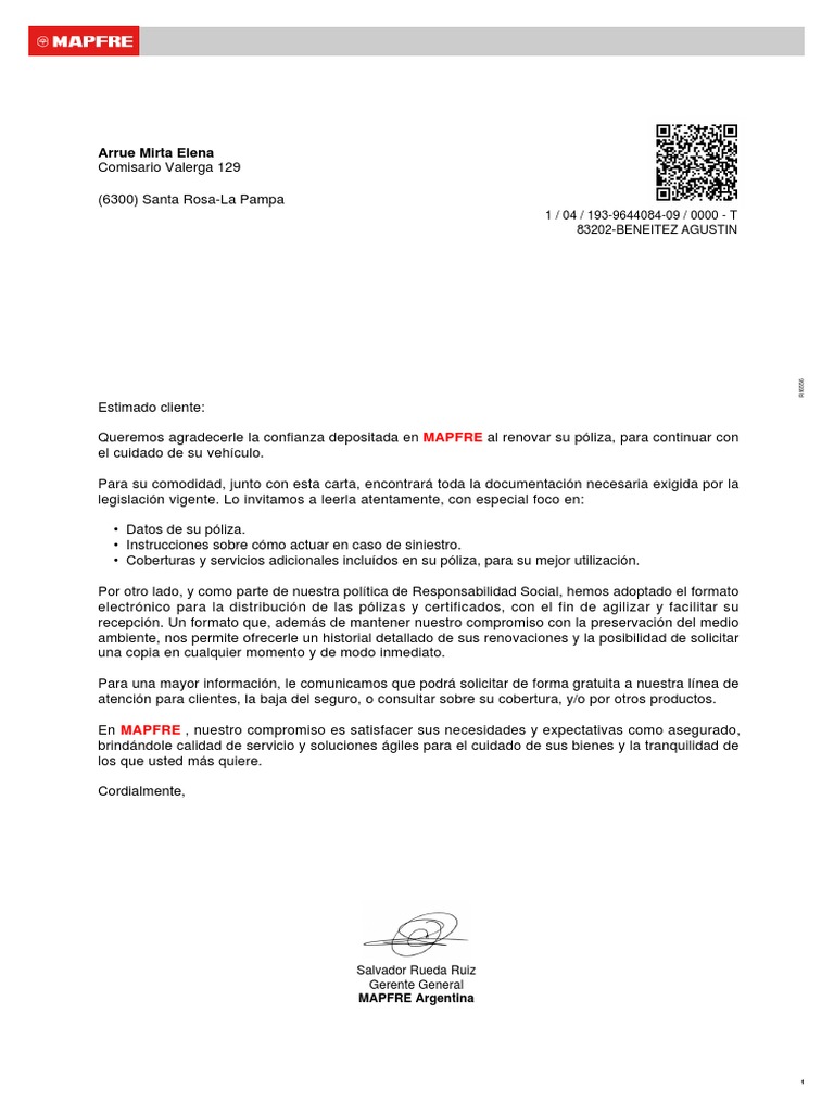 Mapfre | PDF | Póliza de seguros | Seguro