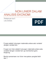 Fungsi Non Linier Dalam Analisis Ekonomi