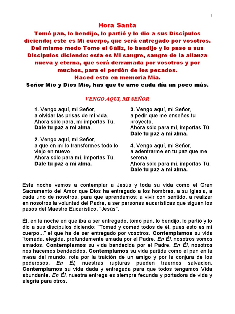 Hora Santa en Getsemani PDF Cristo (título) Jesús
