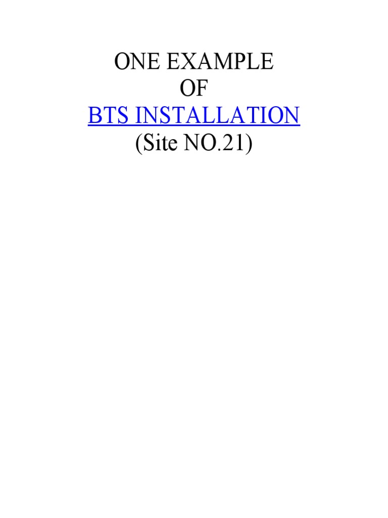 BTS Installation Guide | PDF | Technology & Engineering