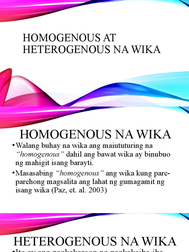 Homogenous at Heterogenous Na Wika | PDF