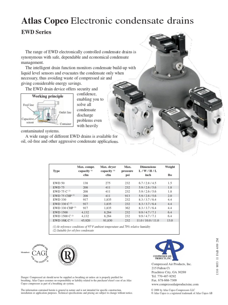 Atlas Copco EWD Series Overview | PDF | Gas Technologies | Gases