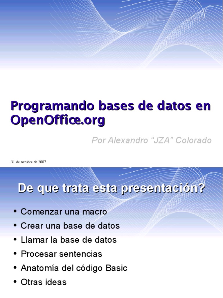 Programación de Bases de Datos en OpenOffice | PDF | Software de ...
