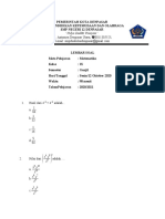 Soal PTS Matematika