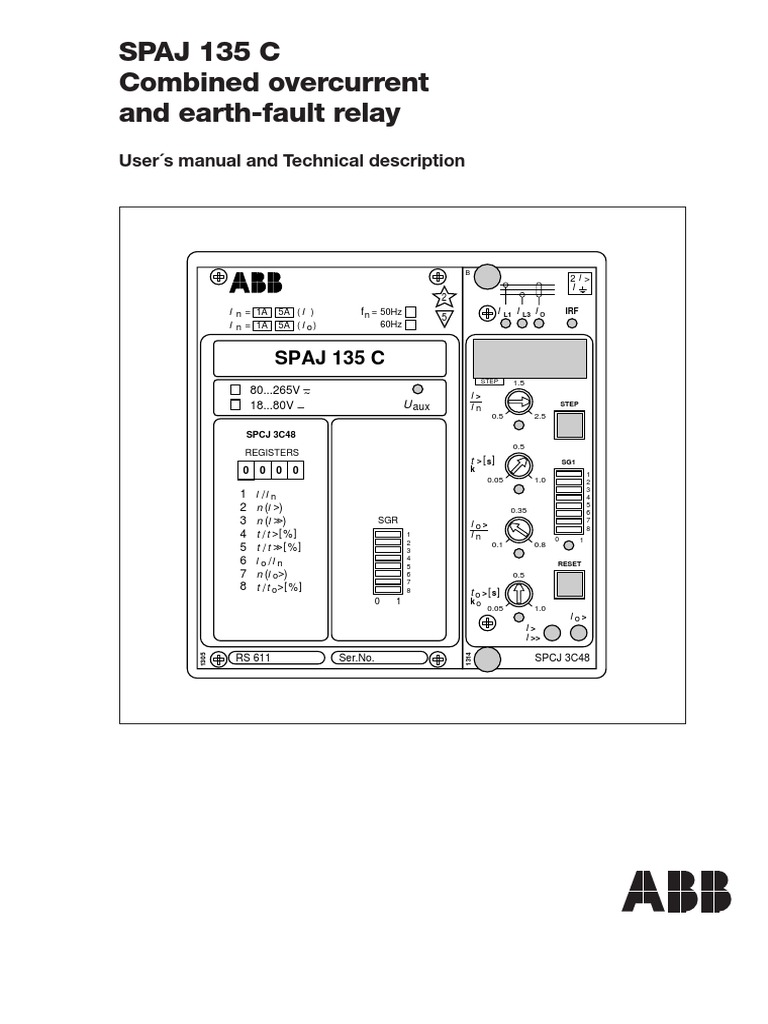 SPAJ 135 C Relay User Manual | PDF | Relay | Power Supply