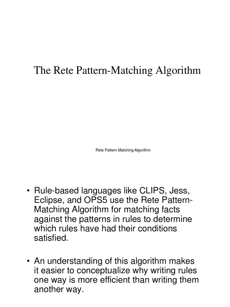 Rete Pattern Matching Algorithm | PDF | Theoretical Computer Science ...