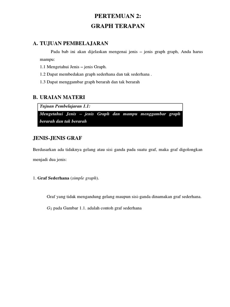 Pertemuan 2 - Jenis-Jenis Graf | PDF