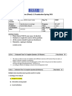 Mid Term (Hourly 1) Examination Spring-2021