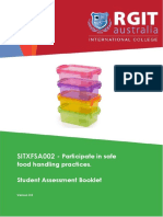 Student Assessment Booklet: Sitxfsa002