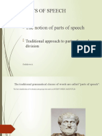 The Notion of Parts of Speech