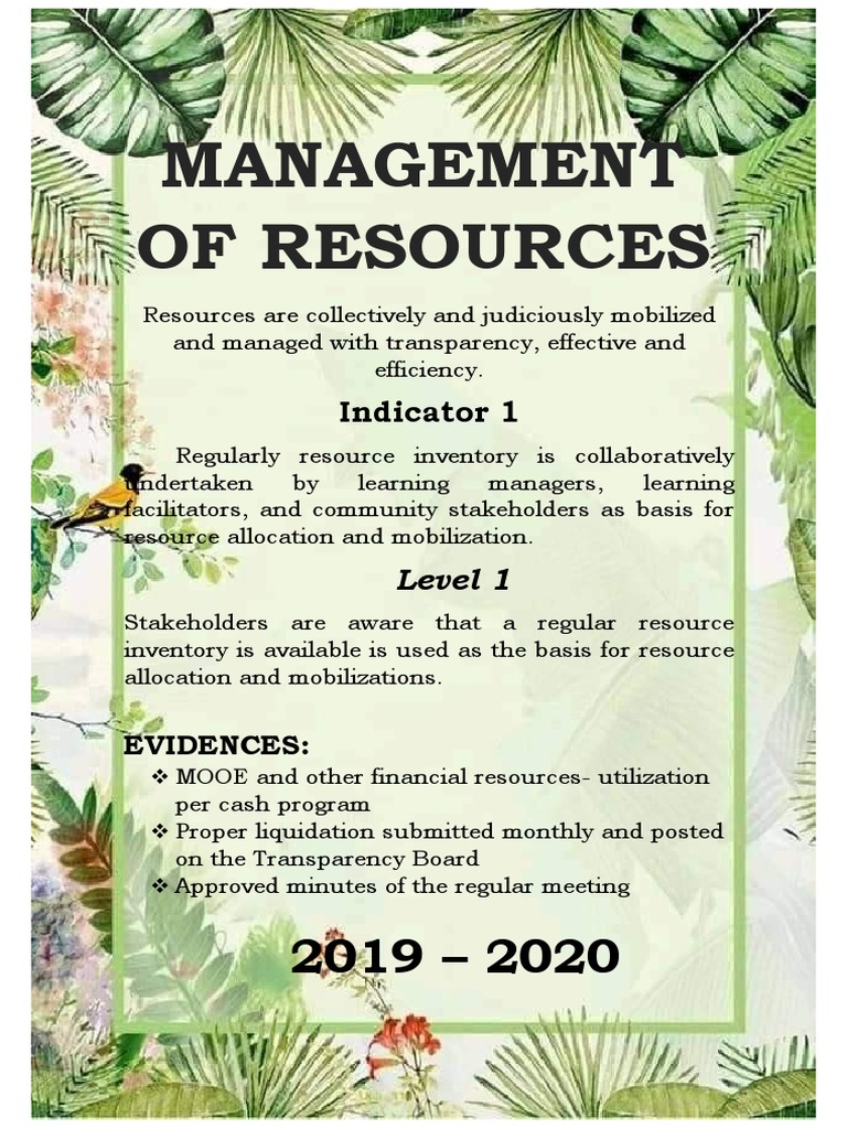 Resource Management in SBM Principles | PDF | Evaluation | Policy
