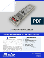 Product Data Sheet: Optical Transceiver: CWDM-10G-SFP-40-43