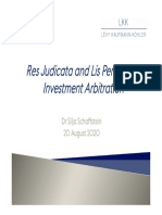 Res Judicata and Lis Pendens in Investment Arbitration