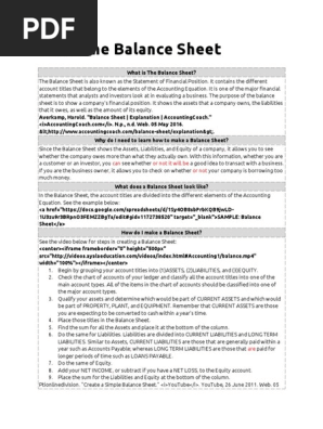 WIKI_ the Balance Sheet