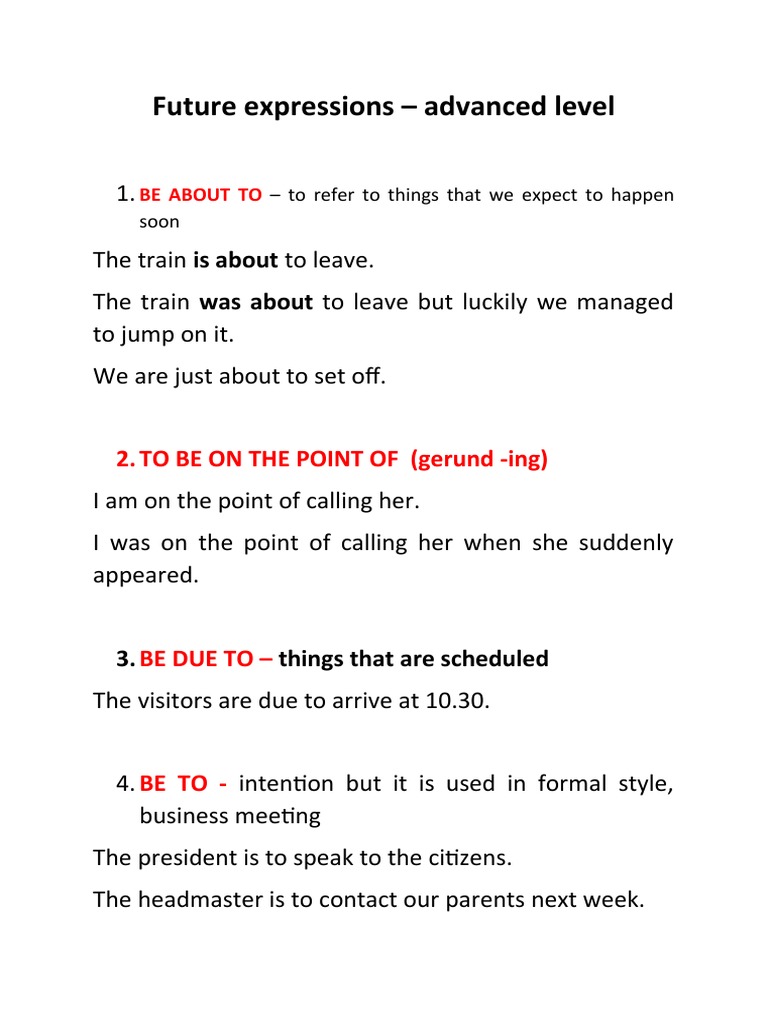 Other Future Expressions | PDF