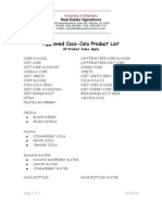 Approved Coca-Cola Product List: Real Estate Operations