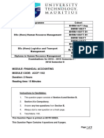 Module: Financial Accounting Module Code: Accf 1102 Duration: 2 Hours Reading Time: 15 Minutes