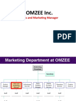 Omzee Inc.: Sales and Marketing Manager