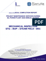 Mechanical Completion Report SIL Power Plant 2020 Annual Outage Maintenance Services