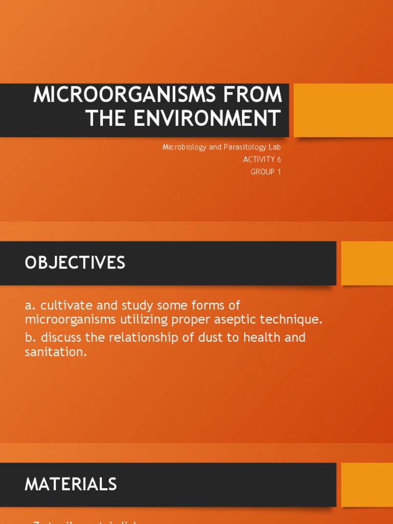 Microorganisms From The Environment: Microbiology and Parasitology Lab ...