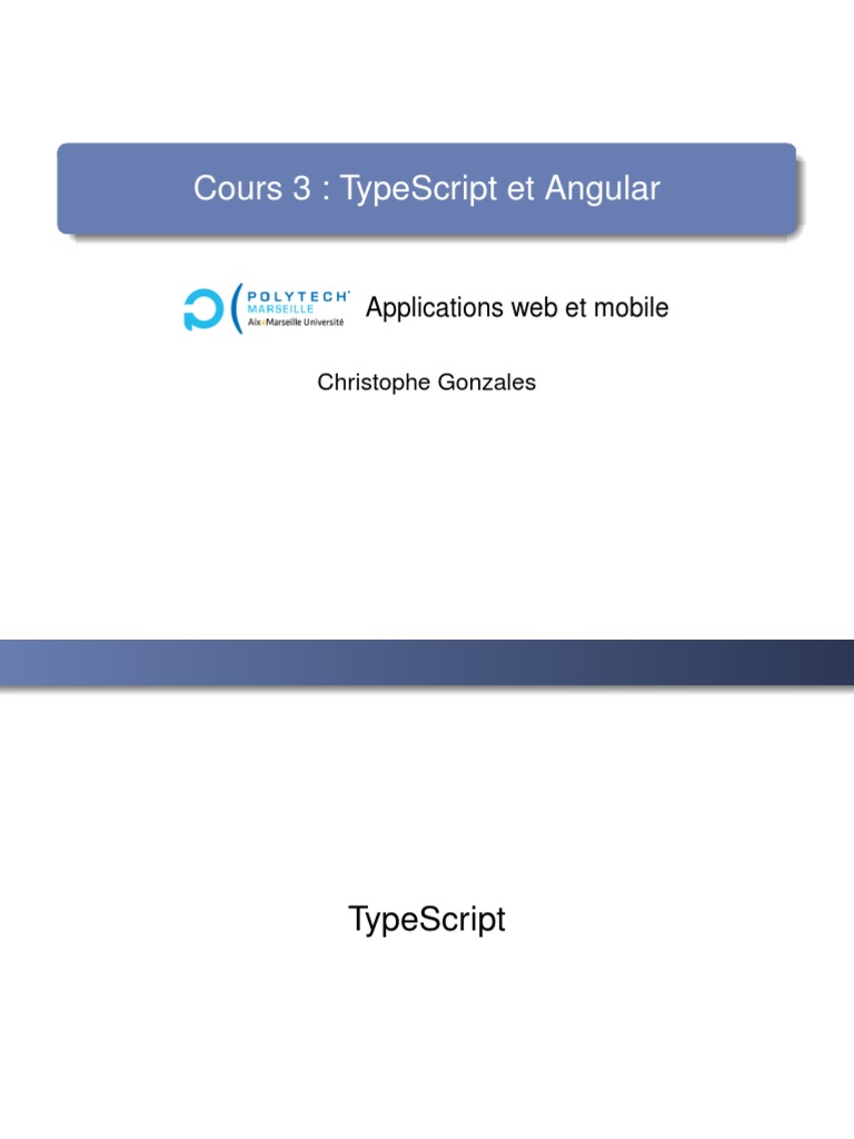 Introduction à TypeScript et Angular | PDF | JavaScript | Développement ...