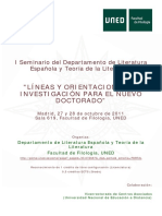 Programa Seminario Departamento Literatura UNED 2011