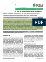 Effect of Seed Soaking Time On Germination of Maize (Zea Mays L.)