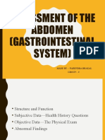 Assessment of The Abdomen (Gastrointestinal System) : Made By:-Narendra Bhakal Group: - C