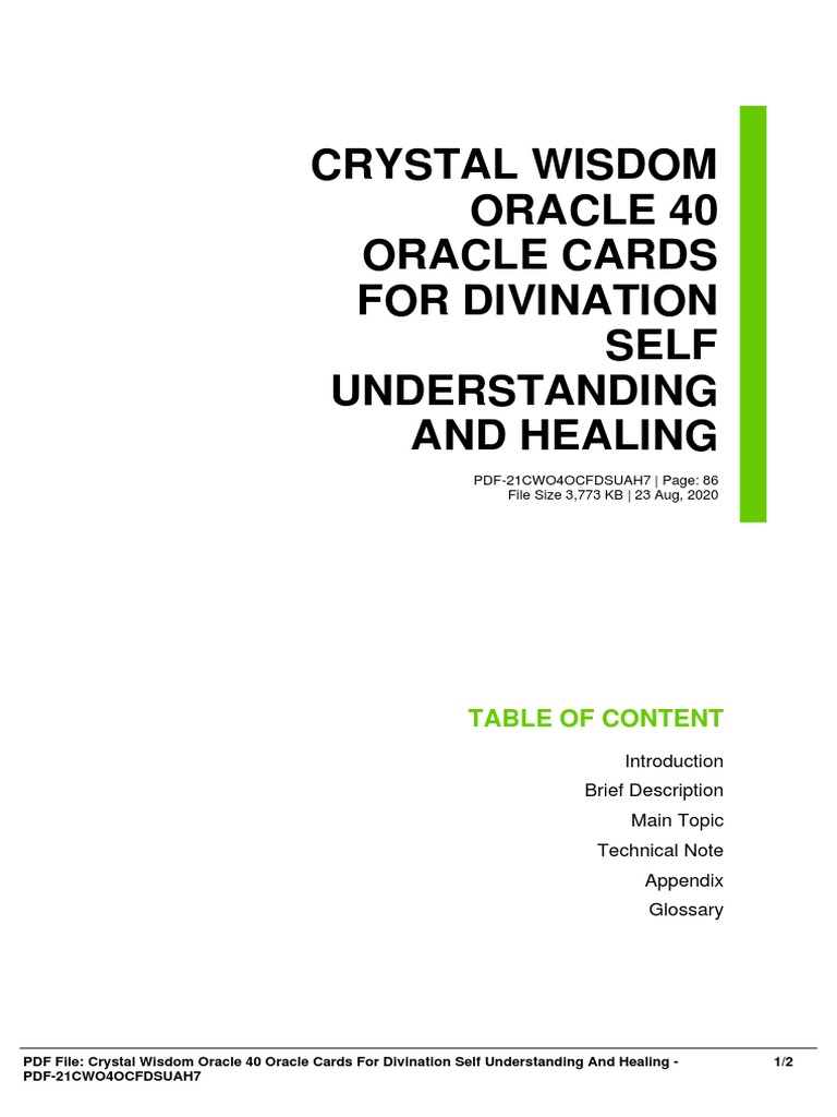 Crystal Wisdom Oracle 40 Oracle Cards For Divination Self Understanding