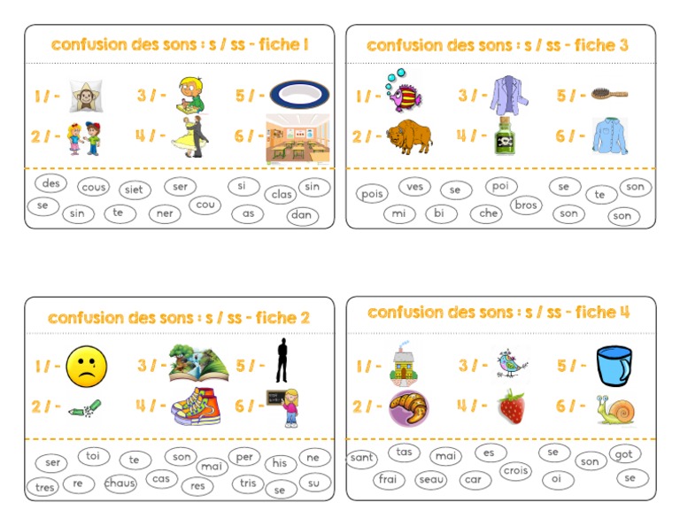 Confusion Des Sons S Ss Pdf