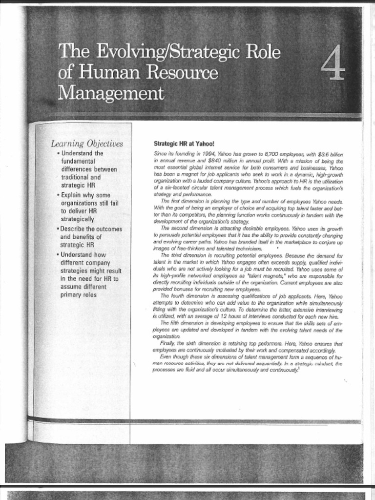 Chapter 4 - The Evolving Strategic Role of Human Resource Management | PDF