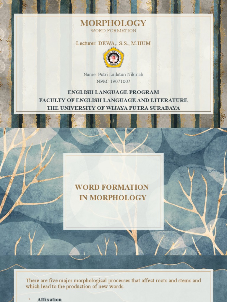 Word Formation Processes in Morphology | PDF | Morphology (Linguistics ...