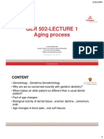 Ger 502-Lecture 1 Aging Process: Content
