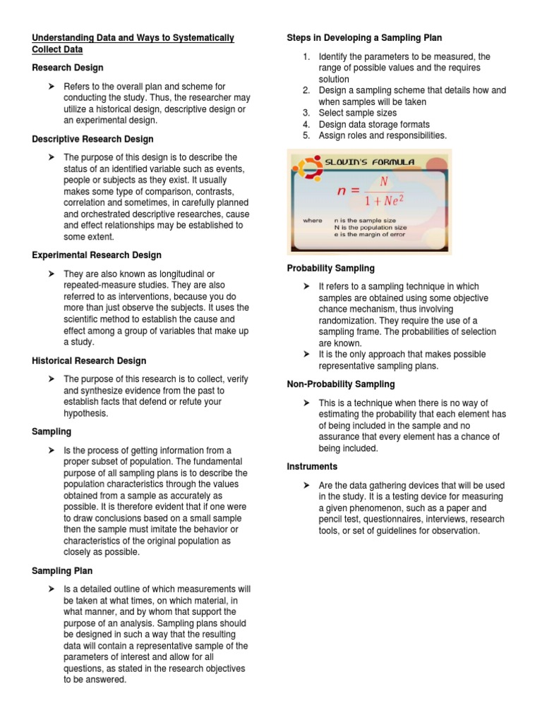 Data Collection and Research Design Guide | PDF | Experiment | Sampling ...