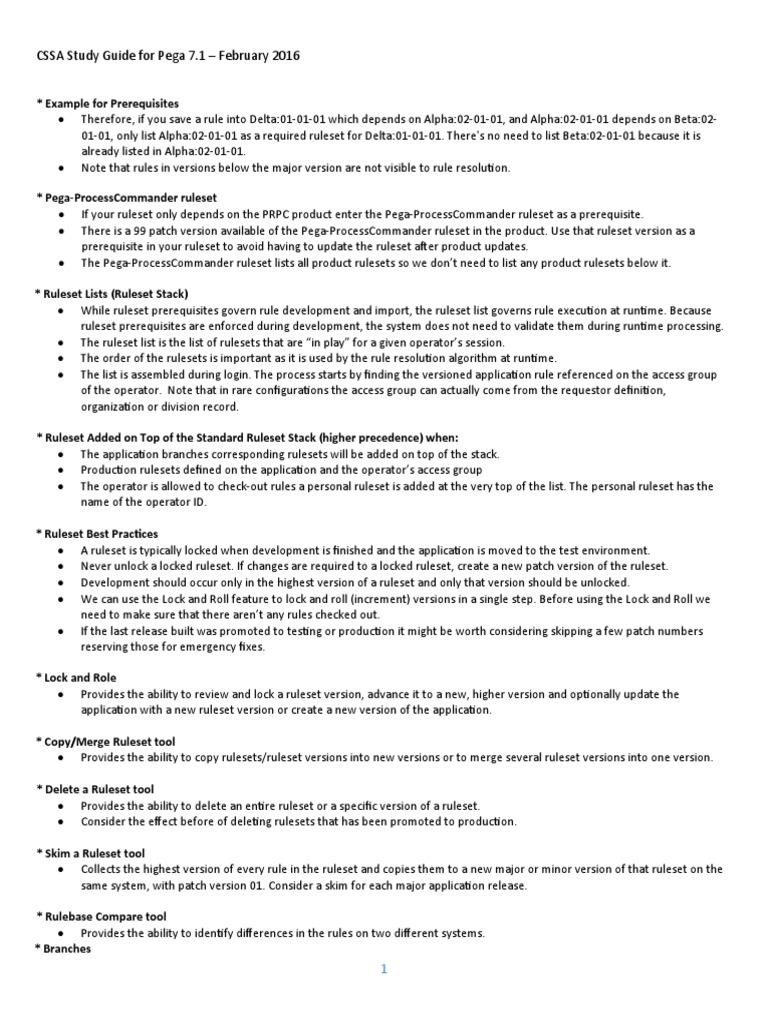 Pega 7.1 CSSA Study Guide 2016 | PDF | Inheritance (Object Oriented ...