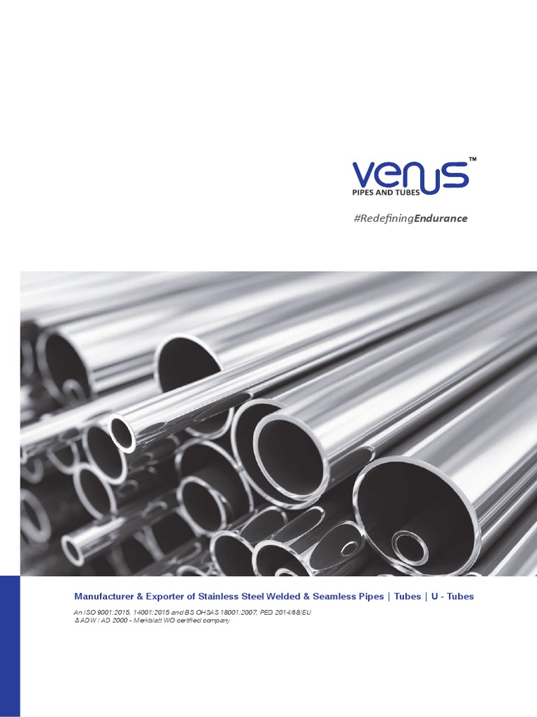 Venus Pipes Tubes Corporate Brochure PDF Stainless Steel Pipe