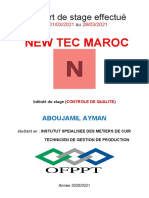 New Tec Maroc: Rapport de Stage Effectué