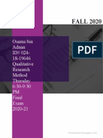 QRM Final Paper Osama Bin Adnan ID# 024-18-19646 - 2