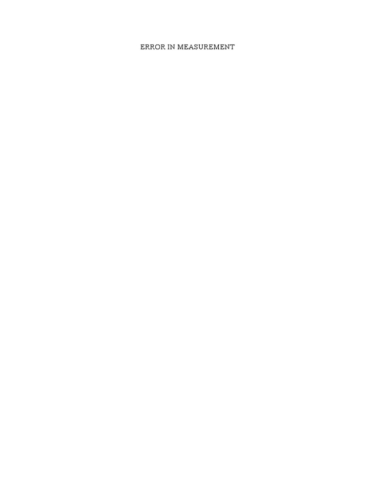 Error In Measurement Assignment Pdf Observational Error Measurement