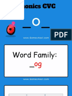 Phonics CVC Letter O Word Family Og