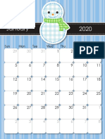 2020 Calendar Month View