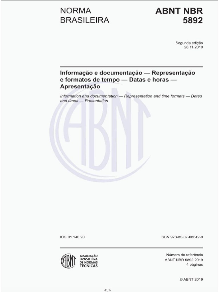 NBR 5892 de 11.2019 - Informação e Documentação - Representação e ...