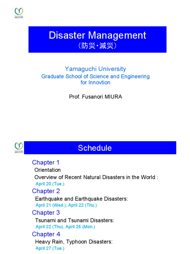 Yamaguchi University Disaster Management Guide | PDF | Natural ...