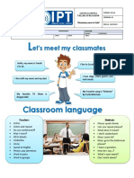 Classroom Language: Et's Meet My Classmates